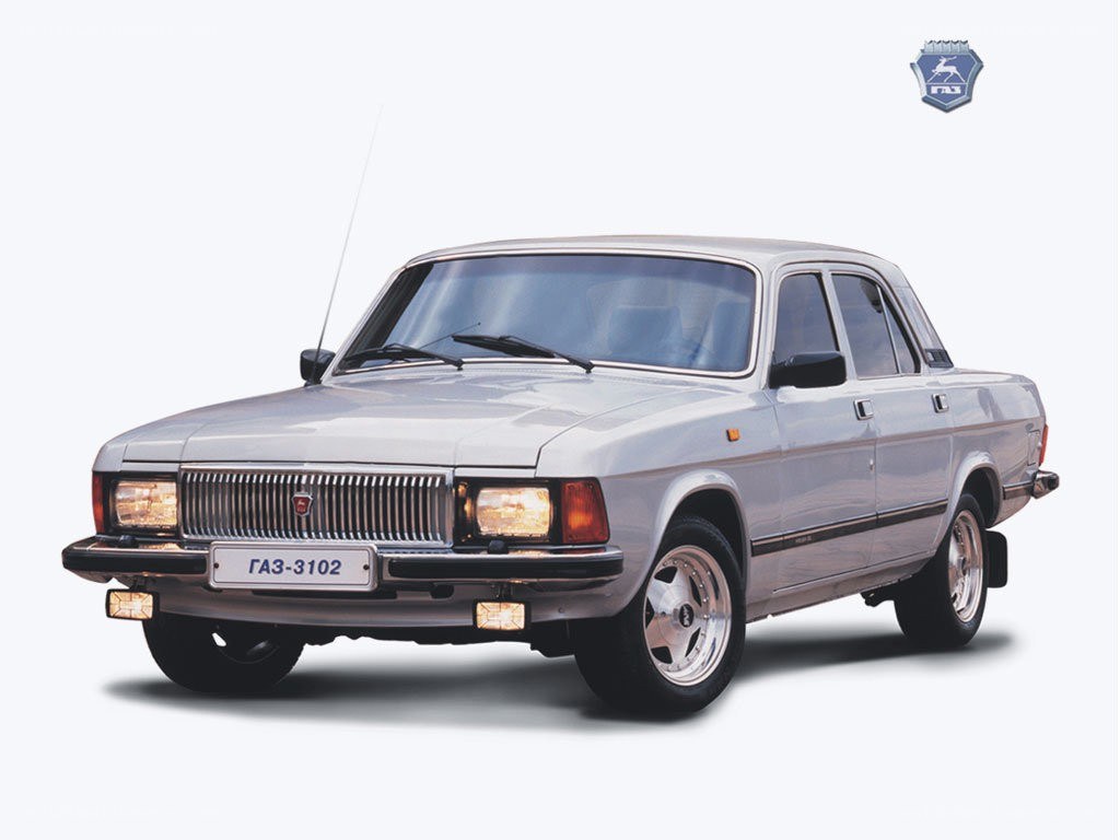 Silver GAZ-3102 sedan
