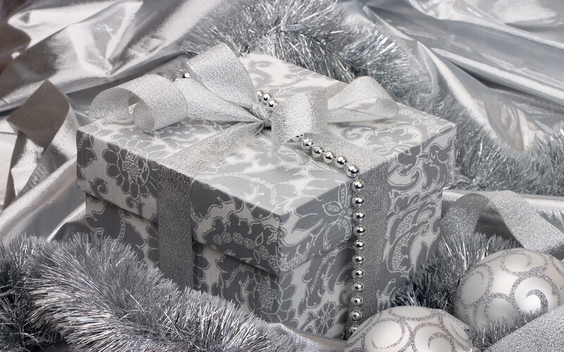 Silver Gift Box — Festive
