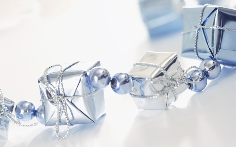 Silver Gift Boxes — Festive, Photograph