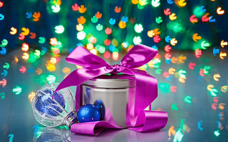 Silver Gift Tin with Bow