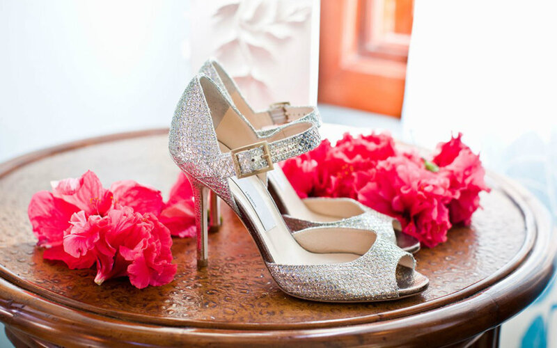 Silver Glitter Heels — Elegant