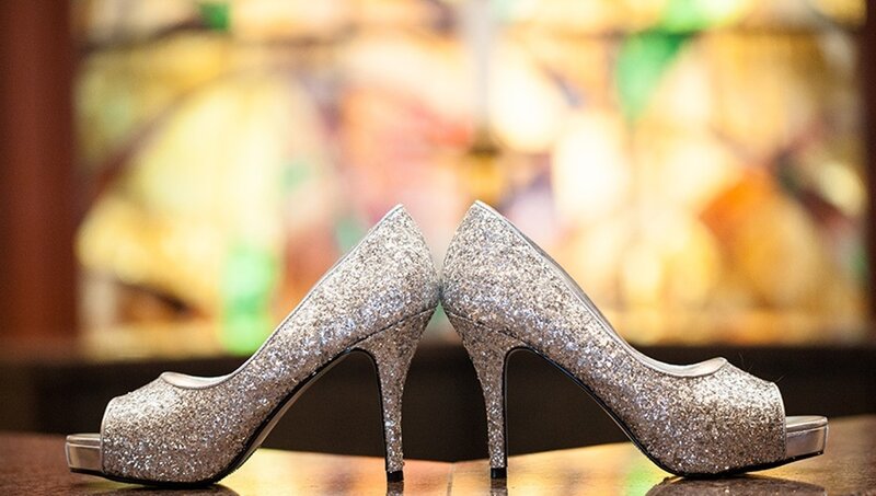 Silver Glitter Heels