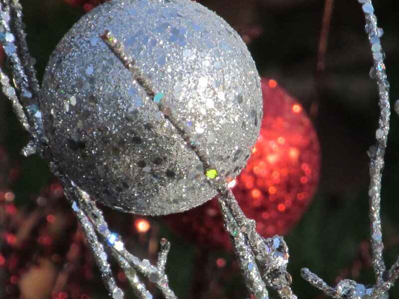 Silver Glitter Ornament — Festive
