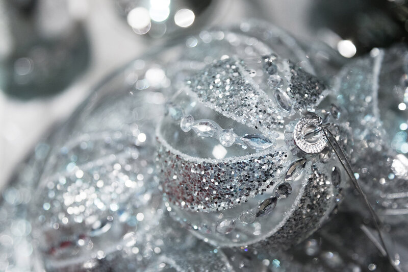 Silver Glitter Ornament — Sparkling