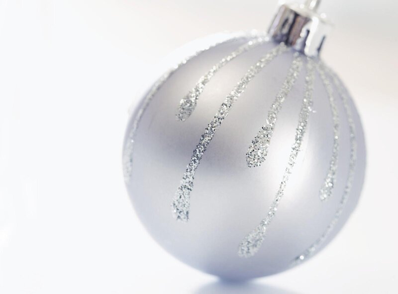 silver glitter ornament