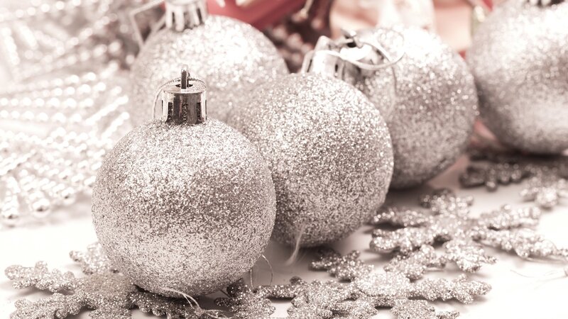 Silver Glitter Ornaments — Winter