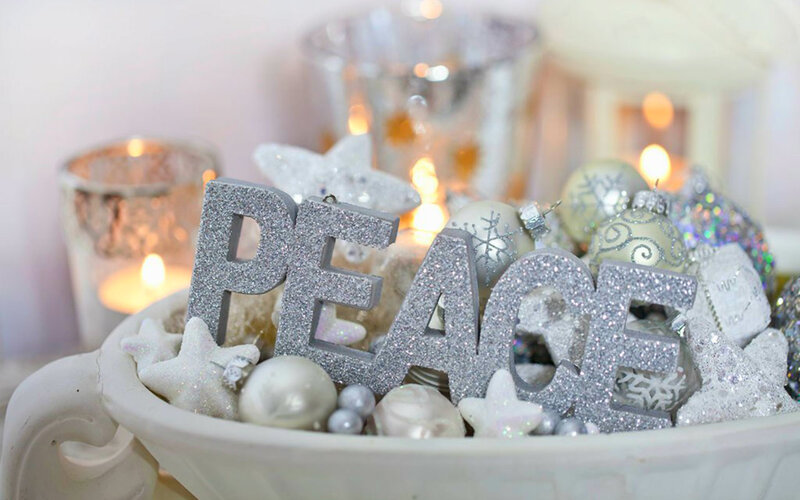 Silver Glitter Peace Sign