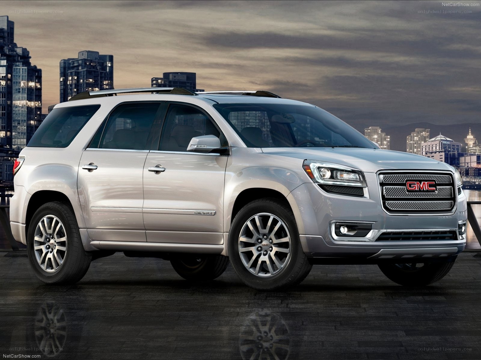silver gmc acadia suv