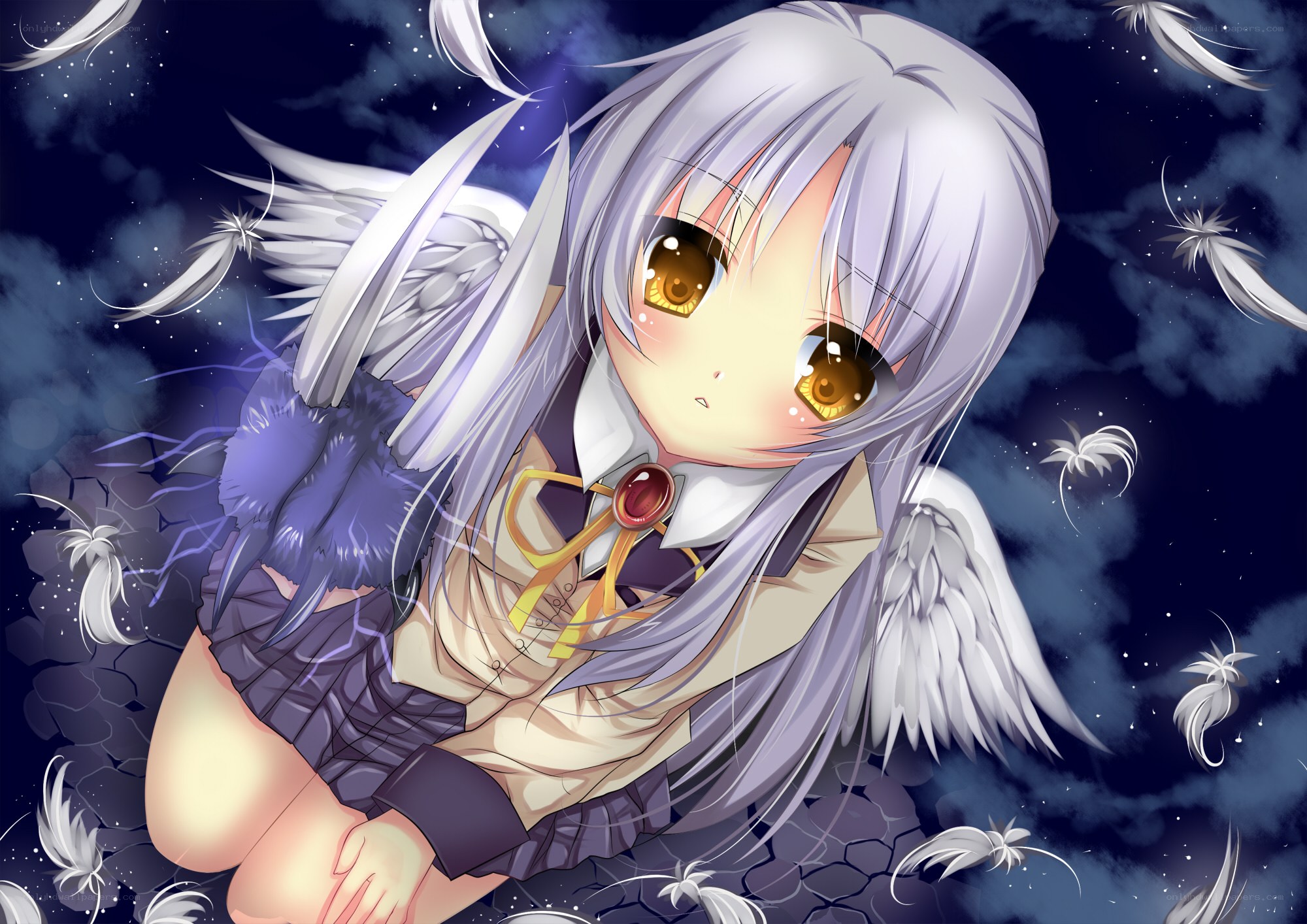 silver-haired angel girl