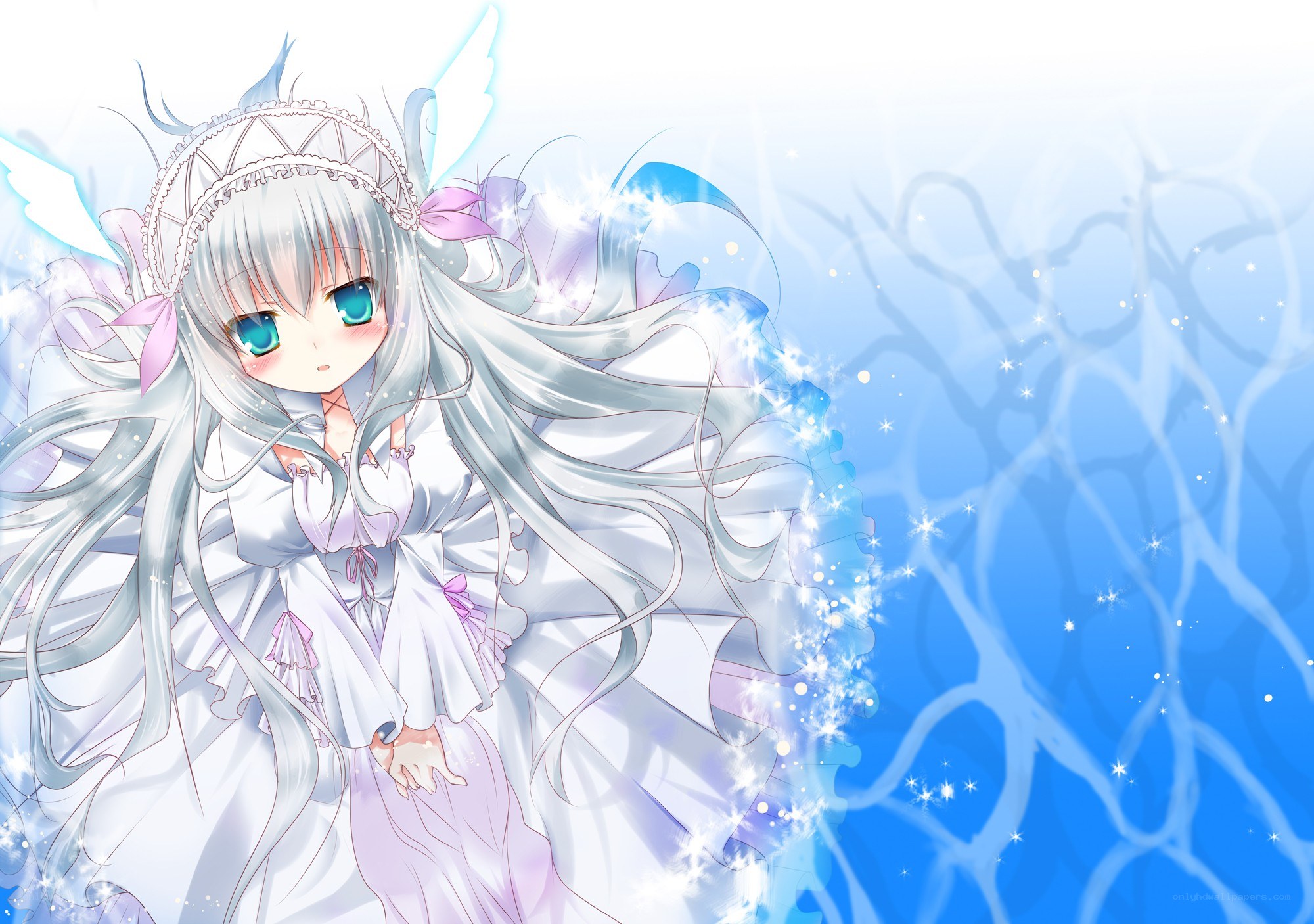 silver-haired angel girl