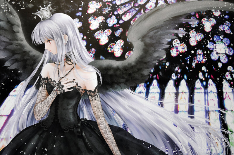 Silver-haired Angel Girl — Black