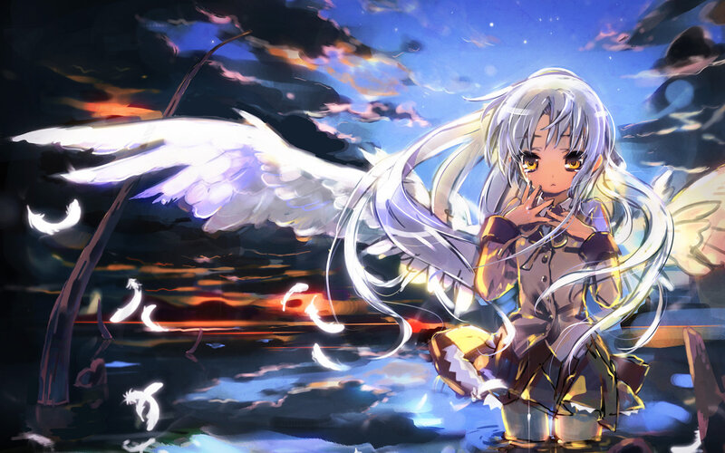 Silver-haired Angel Girl — Blue
