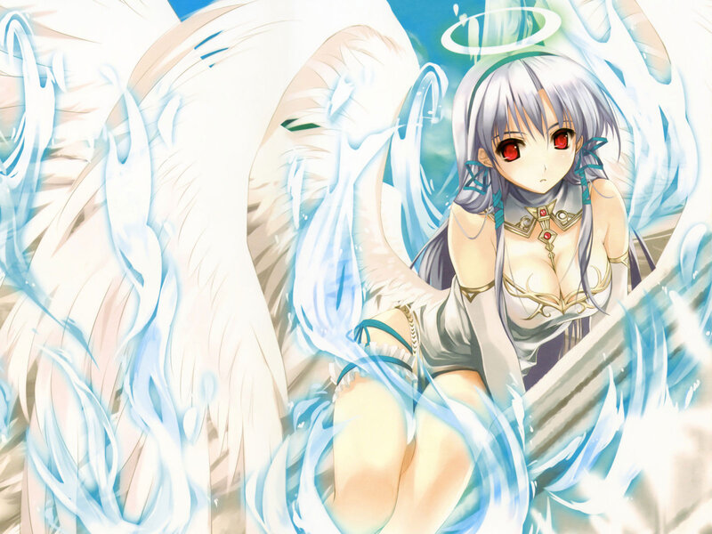 Silver-haired Angel Girl — White, Dramatic