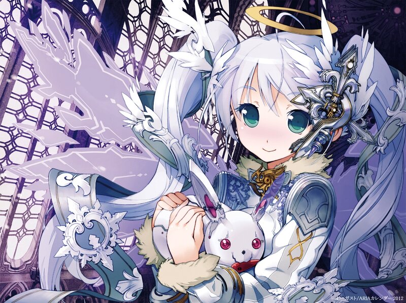 Silver-haired Angel Girl — White, Serene