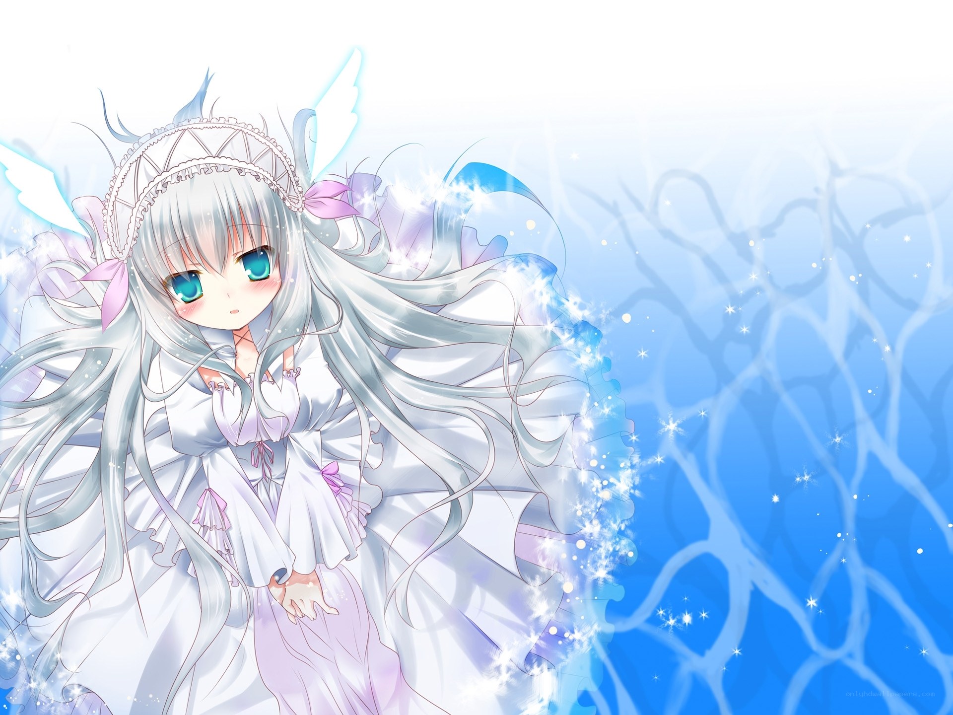 silver-haired angel girl