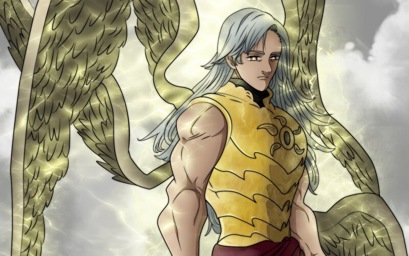 Silver-haired Angel with Wings — Yellow