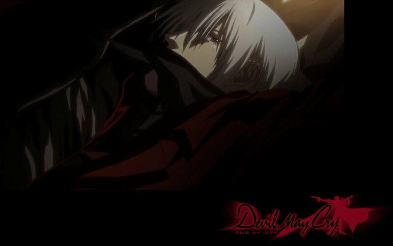Silver-haired Anime Character — Black, Dramatic, Night, Logo