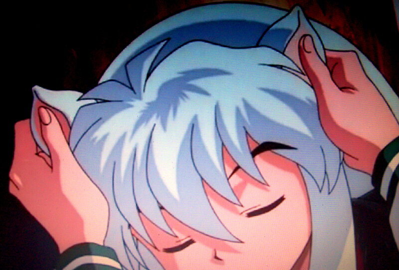 Silver-haired Anime Character — Blue, Calm, Hands