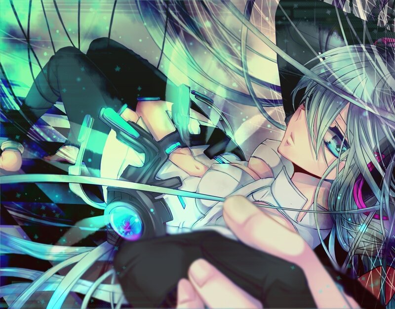 Silver-haired Anime Character — Blue, Dramatic, Digital Art