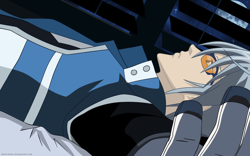 Silver-haired Anime Character — Blue, Dramatic, Night, Night Sky