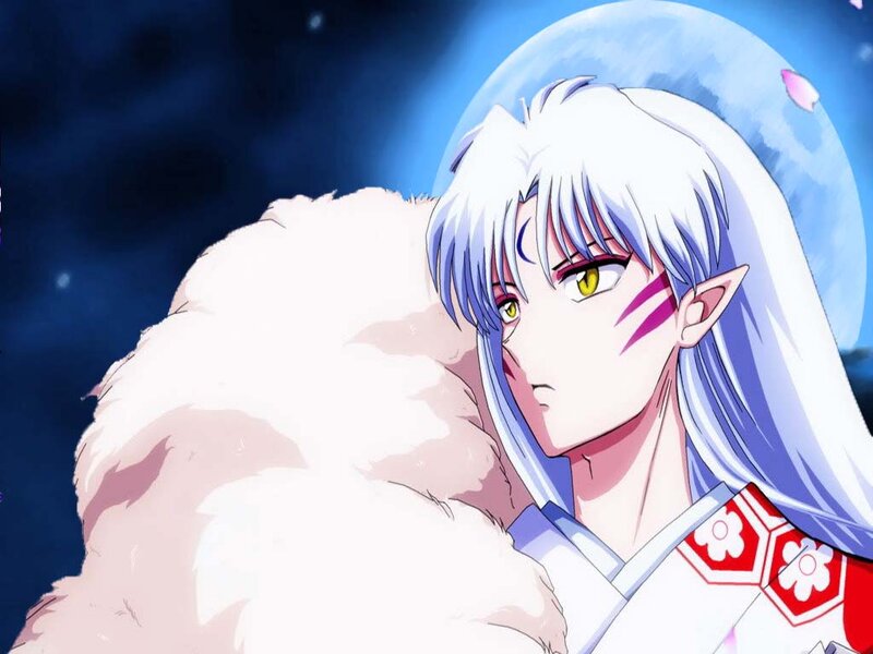 Silver-haired Anime Character — Blue, Dramatic, Night