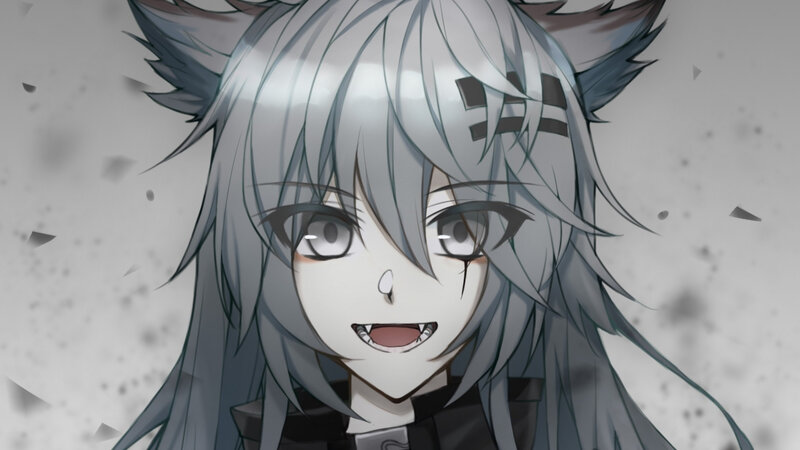 Silver-haired Anime Character — Gray, Dramatic, Cat Ears