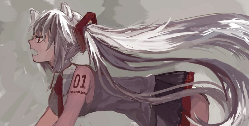 silver-haired anime character in motion