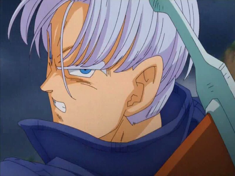 Silver-haired Anime Character — Purple, Determined