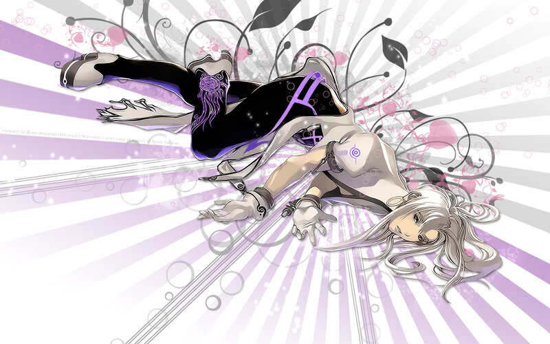 Silver-haired Anime Character — Purple, Dynamic