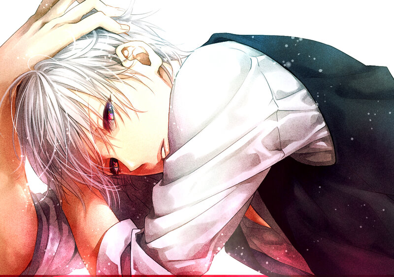 Silver-haired Anime Character — White, Dramatic, Manga