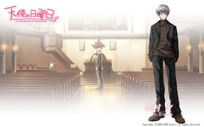 Silver-haired Anime Character — White, Serene, Church Interior
