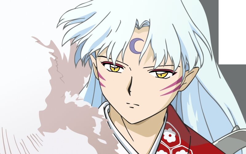 Silver-haired Anime Character — White, Serious