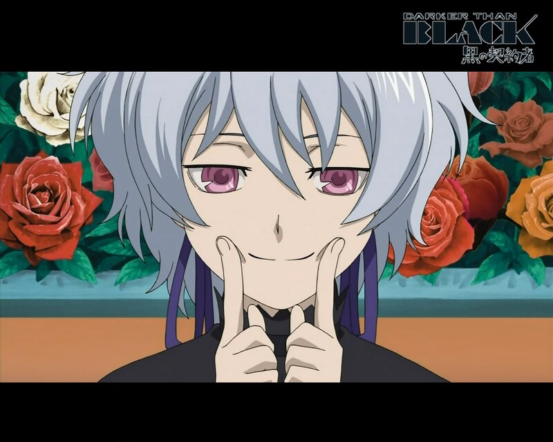 silver-haired anime character with roses