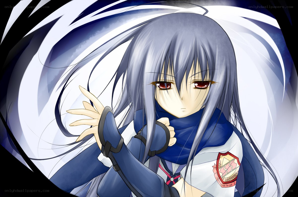silver-haired anime girl