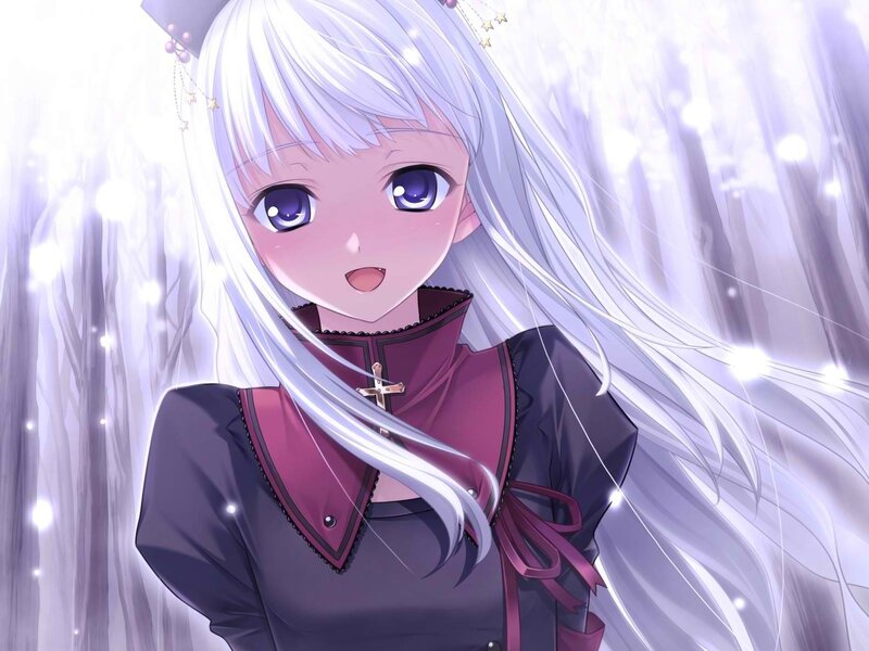 silver-haired anime girl