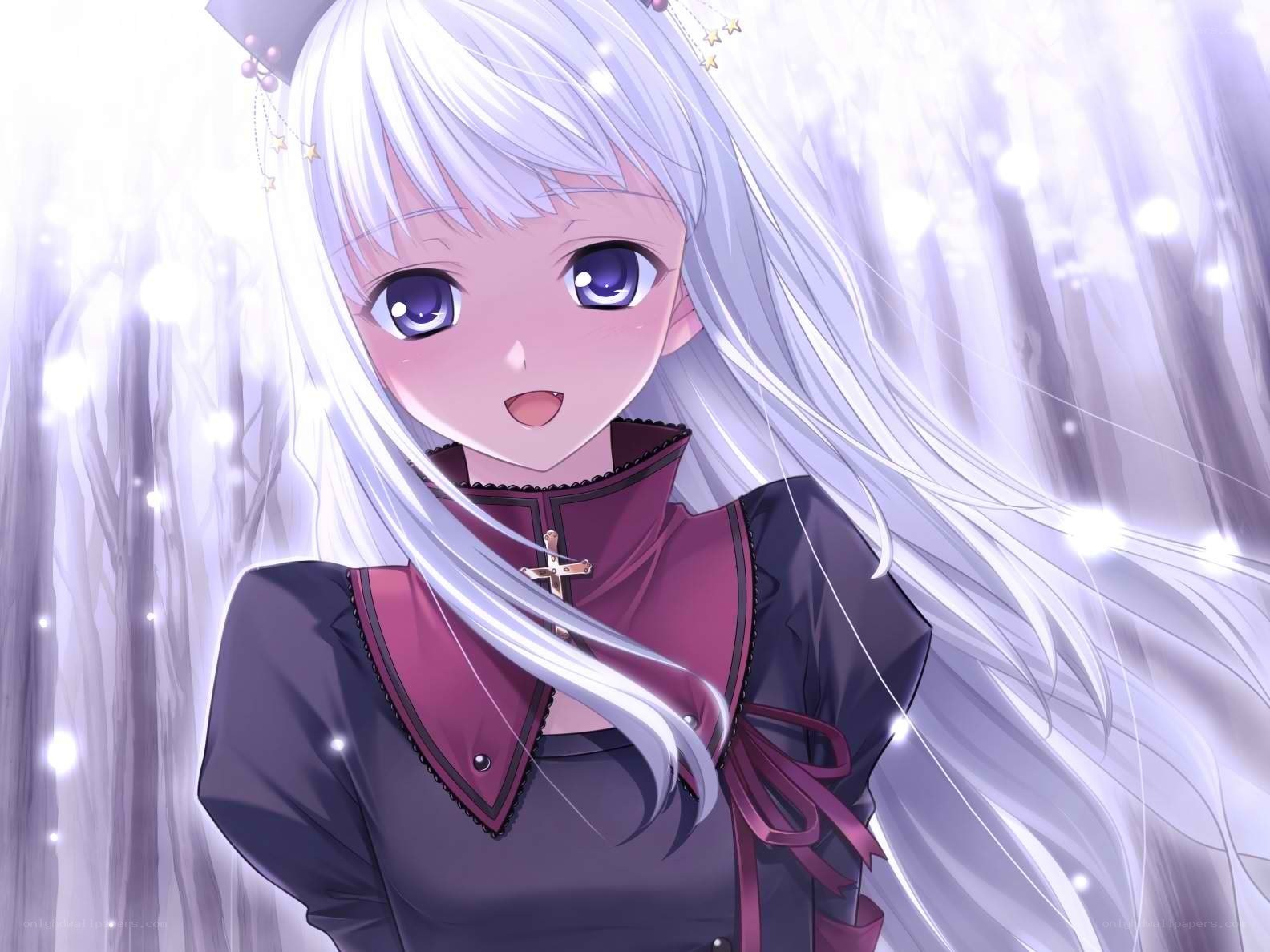 silver-haired anime girl