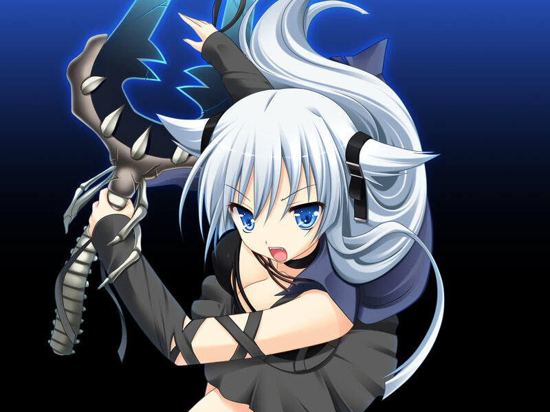Silver-haired Anime Girl — Black
