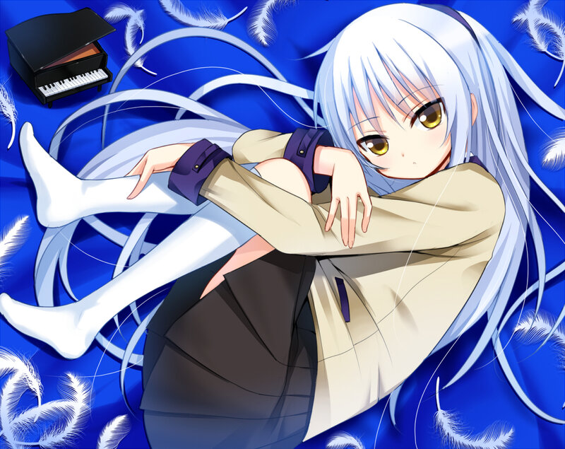 Silver-haired Anime Girl — Blue, Calm, Piano