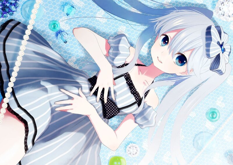 Silver-haired Anime Girl — Blue, Calm