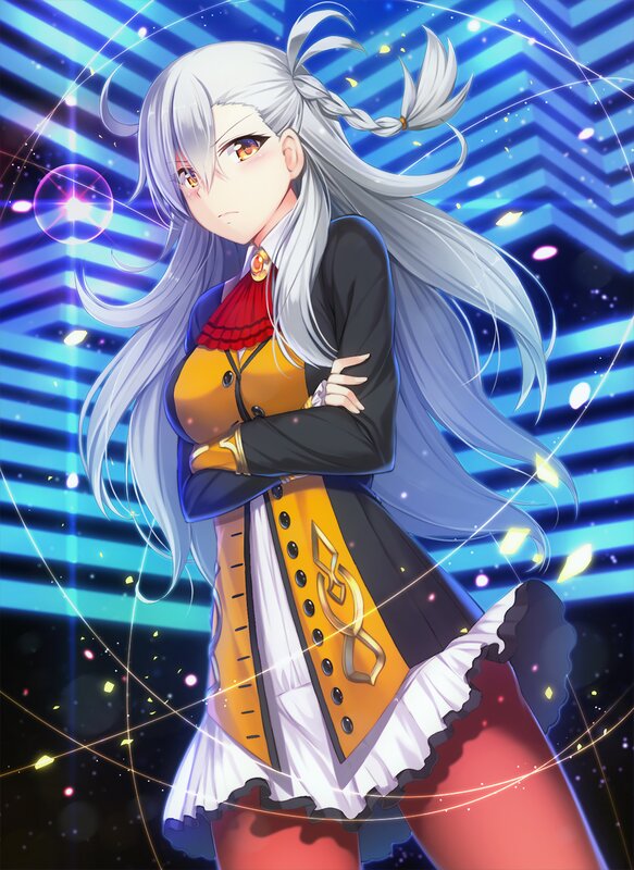 Silver-haired Anime Girl — Blue, Dramatic, Night, Long Hair