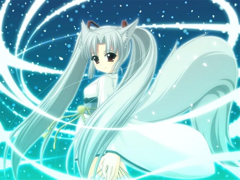 Silver-haired Anime Girl — Blue, Dynamic