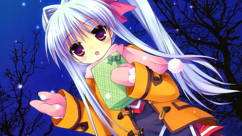 Silver-haired Anime Girl — Blue, Serene, Night