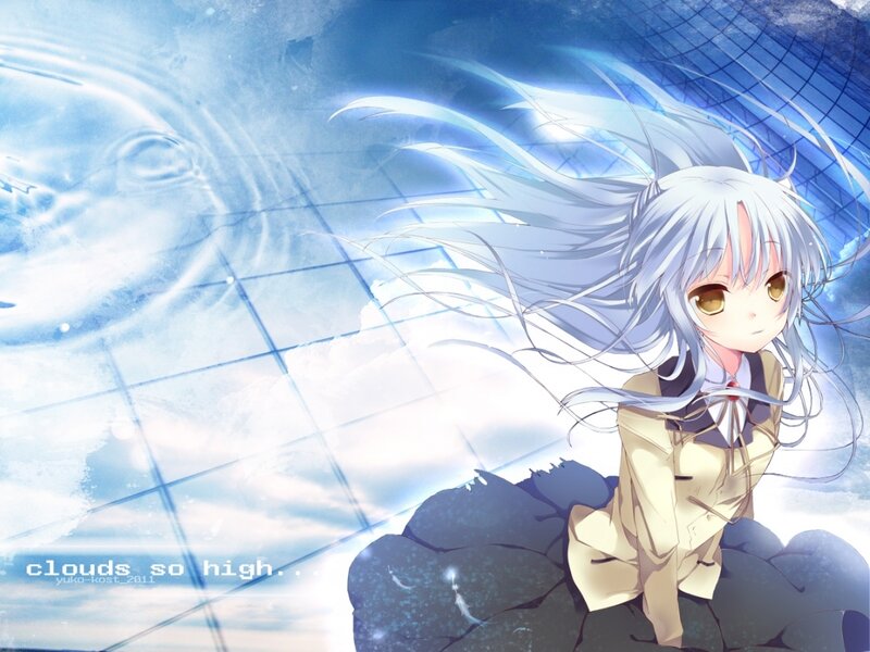 Silver-haired Anime Girl — Blue, Serene