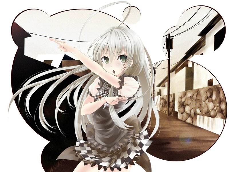 silver-haired anime girl dancing