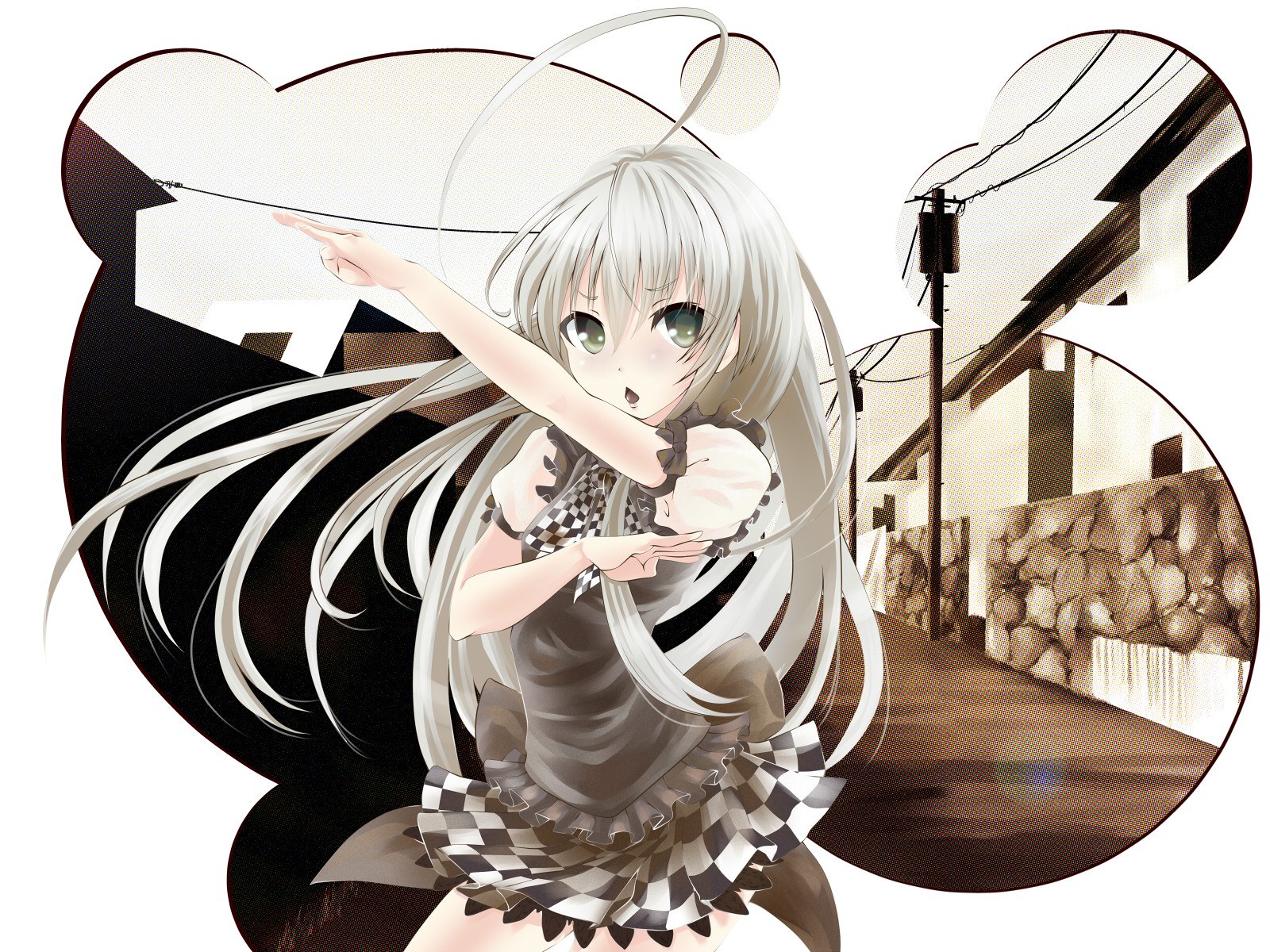 silver-haired anime girl dancing