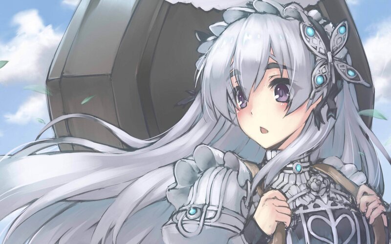 Silver-haired Anime Girl — Gray, Calm