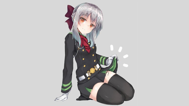 Silver-haired Anime Girl — Gray, Playful
