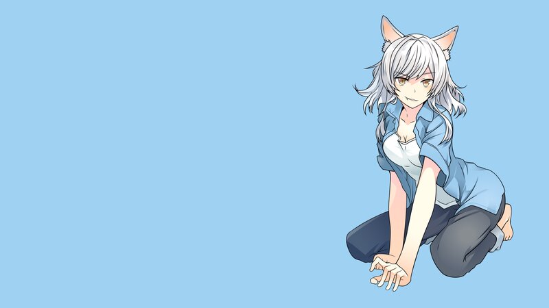 Silver-haired Anime Girl — Light Blue