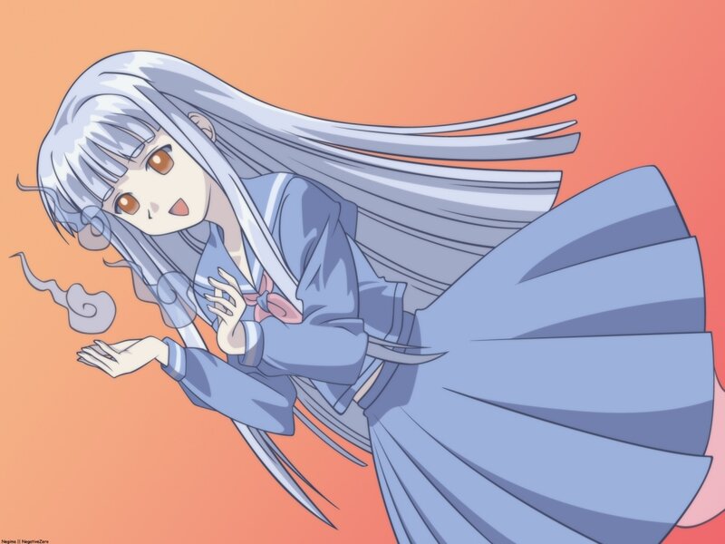 Silver-haired Anime Girl — Orange