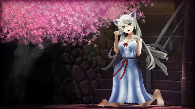 Silver-haired Anime Girl — Pink, Serene